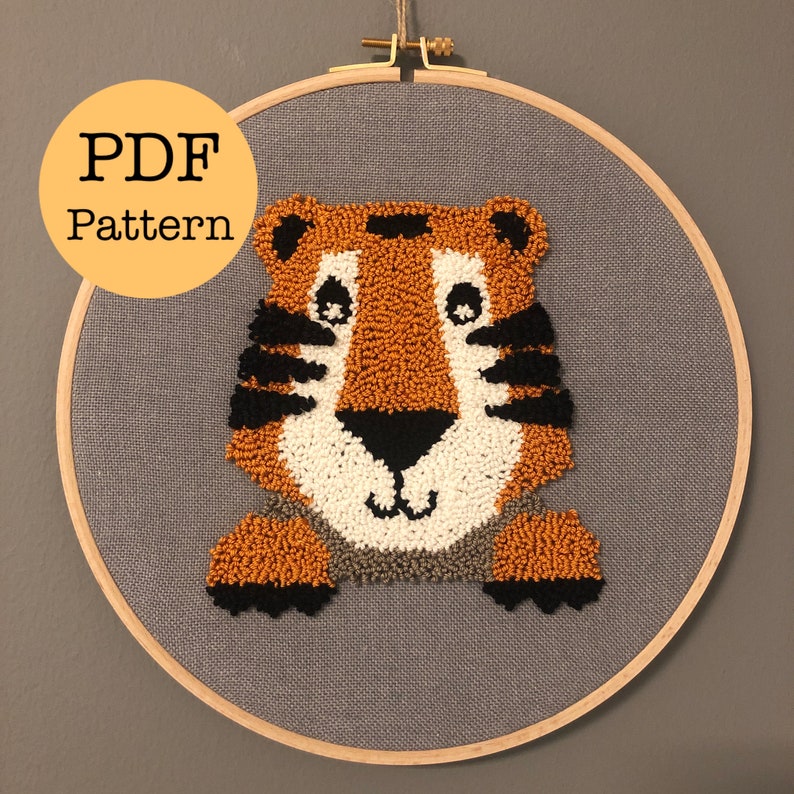 Tigger Punch Needle Pattern PDF Beginner Pattern How to Punch Needle Punch Needle Instructions Beginner Punch Needle Easy Punching image 1