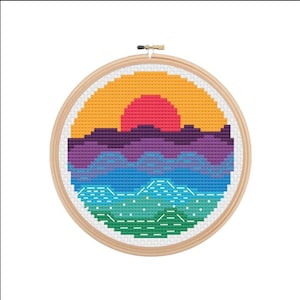 Ocean cross stitch pattern | Sea cross stitch | beginner cross stitch | modern cross stitch | PDF Pattern | instant download