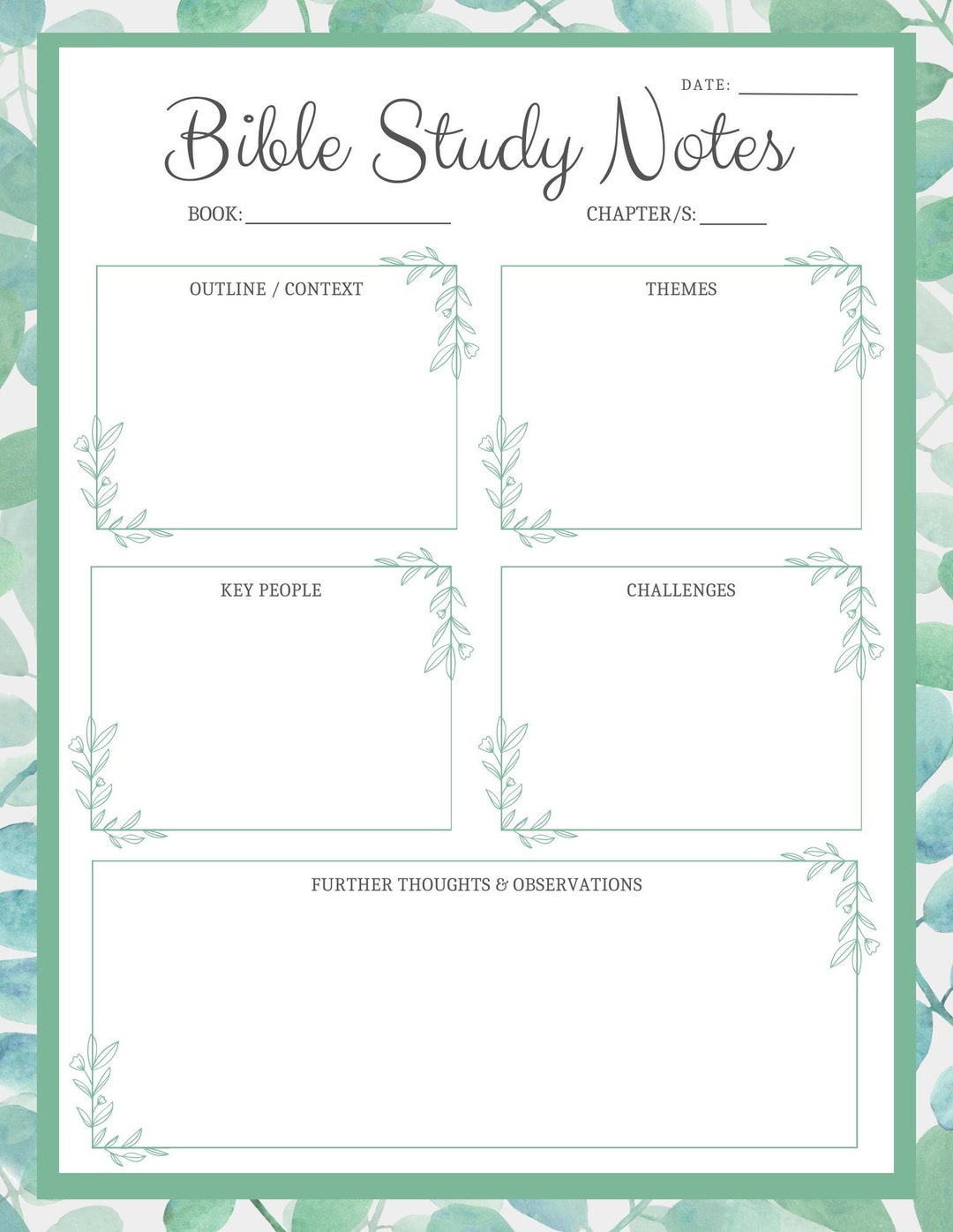 Goodnotes Bible Study Notes Template Etsy