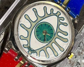 Vintage Swatch Watch 1995 Limited Edition The Eye Eiga-Shi artist swatch Akita Kurosawa Rare 100 years of cinema Swatch Watch New never worn