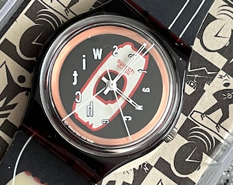 Swatch Vintage Access Watch SKR100 DROP OUT Swatch "Access" from 1996 Original Very Rare in box with a battery running 34mm face