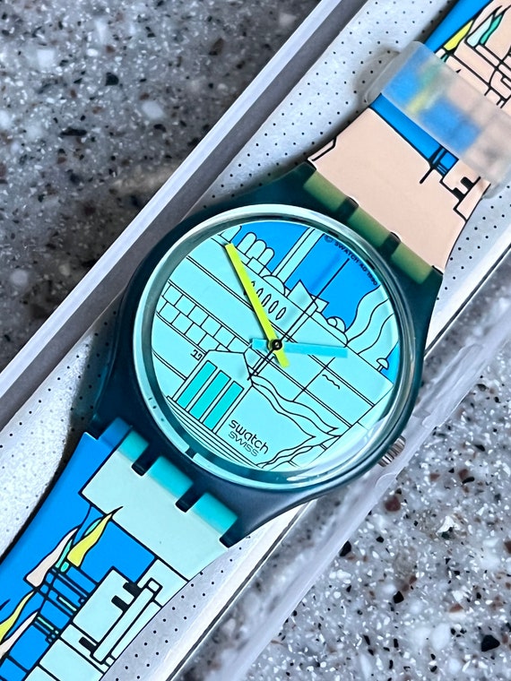 1990 New Swatch Vintage Watch RARE called Metrosc… - image 7