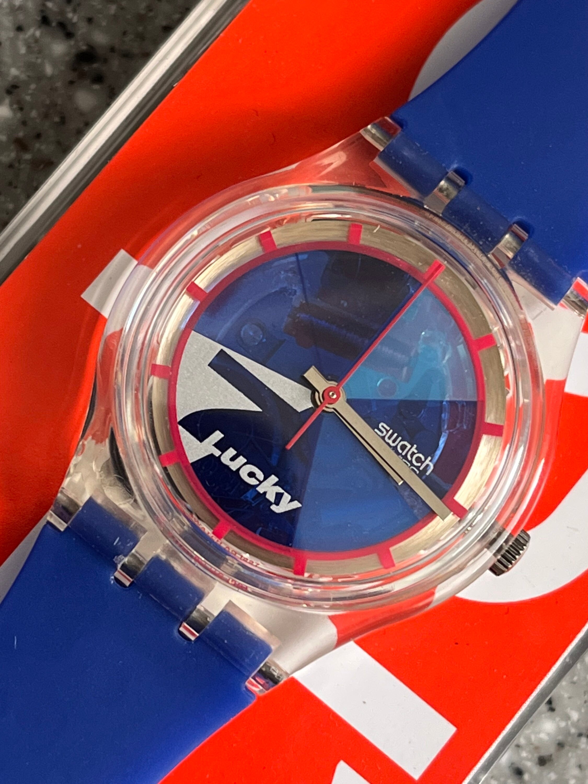 1998 Lucky 7 Club Special Swatch Watch Gamblers delight