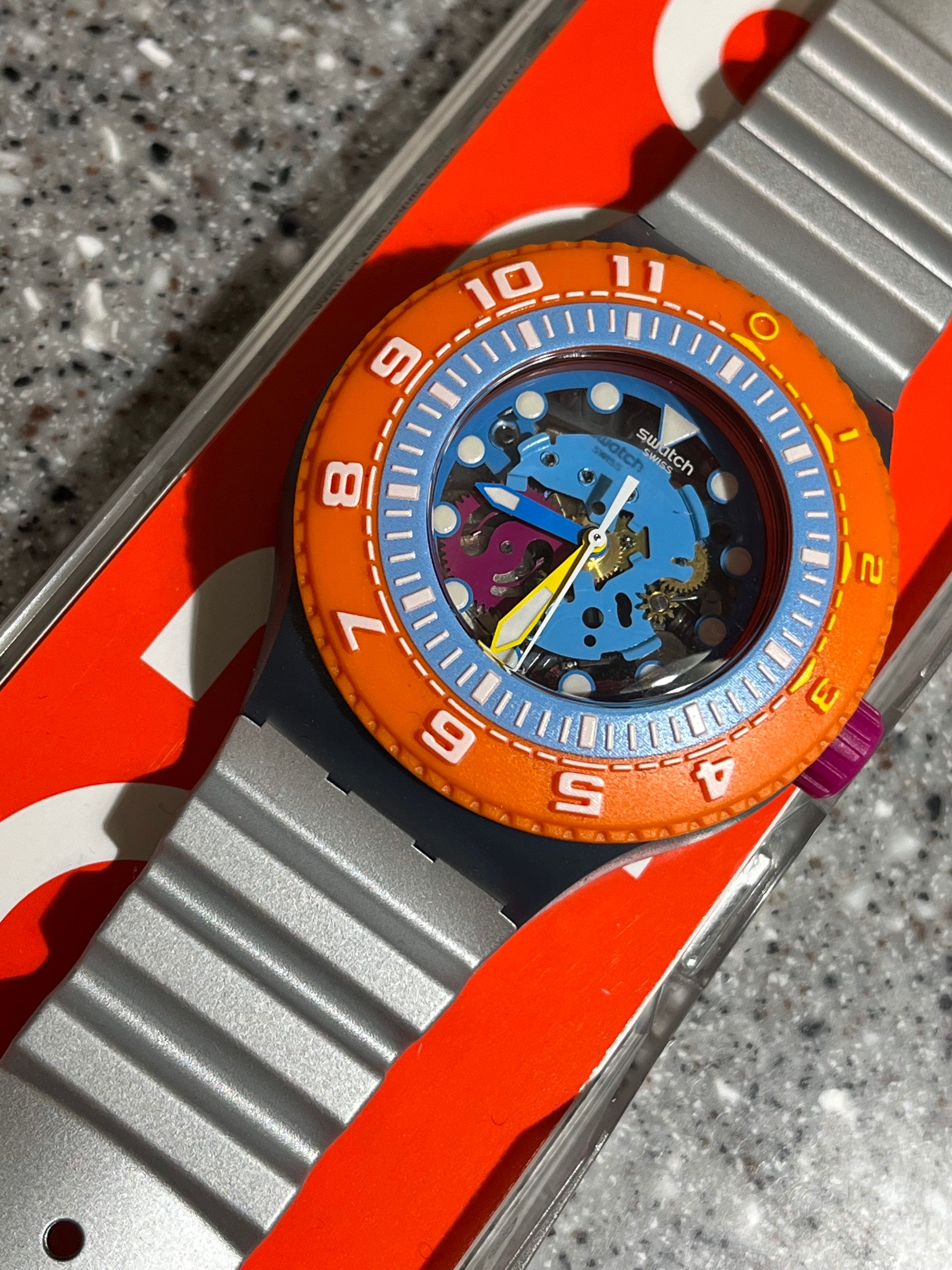 Swatch Watch Scuba Libre Called Sea Through Blue Transparent