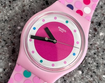 1989 Rainbow Dots Swatch Pop Watch: Rare 80s Swiss Design - Etsy display picture 1