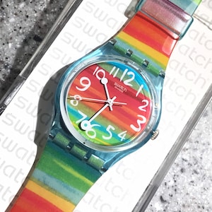 Rainbow swatch watch - Etsy 日本