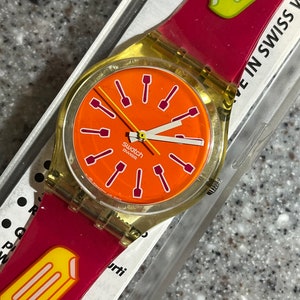 Vintage Swatch Watch NOS RARE Summer Treat GE155 never worn with battery and case