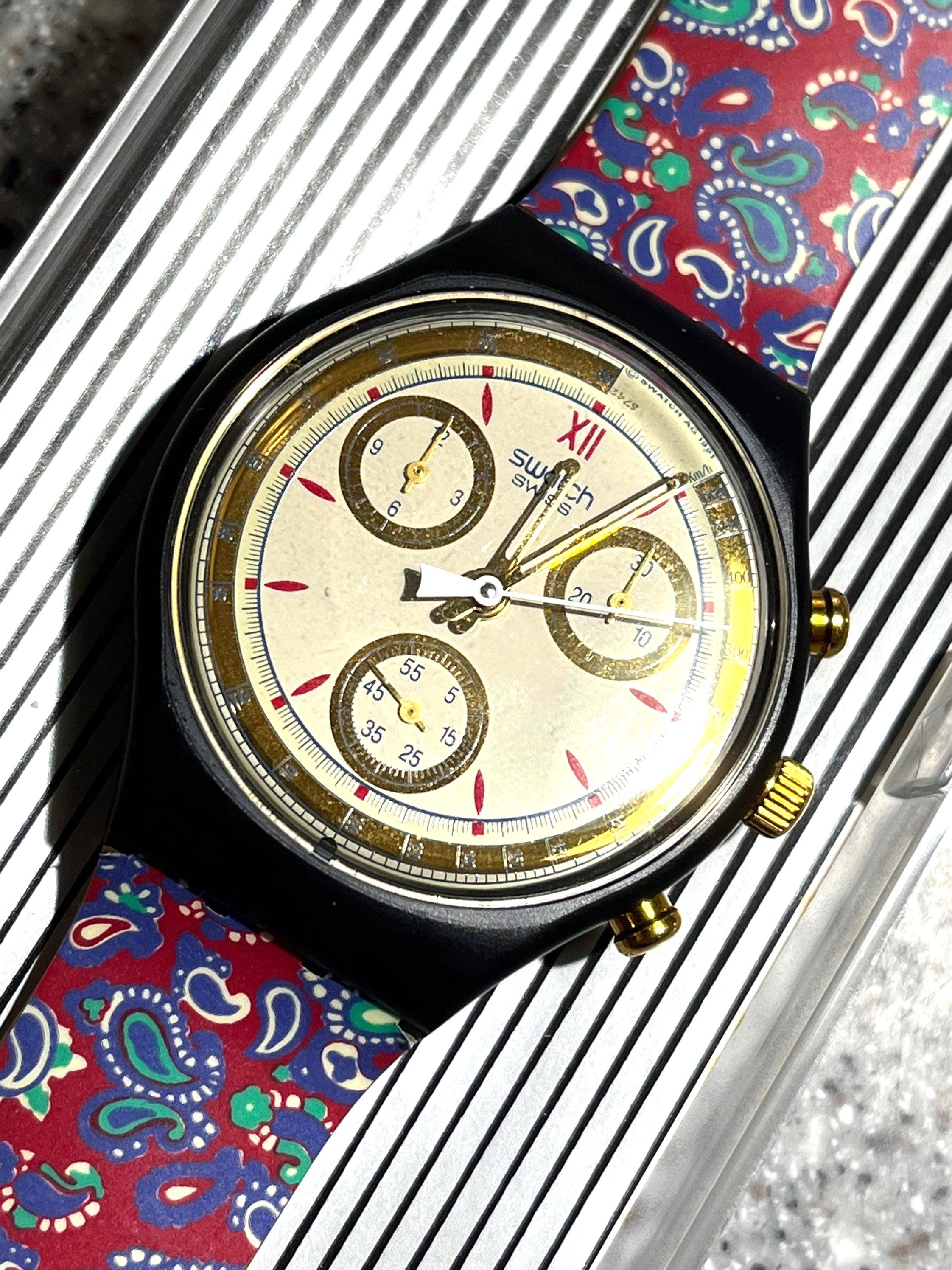 ★SWATCH CHRONO ヴィンテージ 腕時計 コレクション品　10653 Swatch Watch Chrono Vintage 90s SCB108 Called Award New in Box