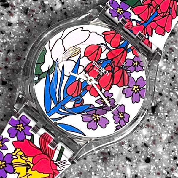 Reloj Swatch Fabulous SKIN Botanical Paradise, NUEVO en caja, funcionando con batería. Precio original: 120,00. ¡Una ganga! Correa para el día a día de un fanático de Swatch.