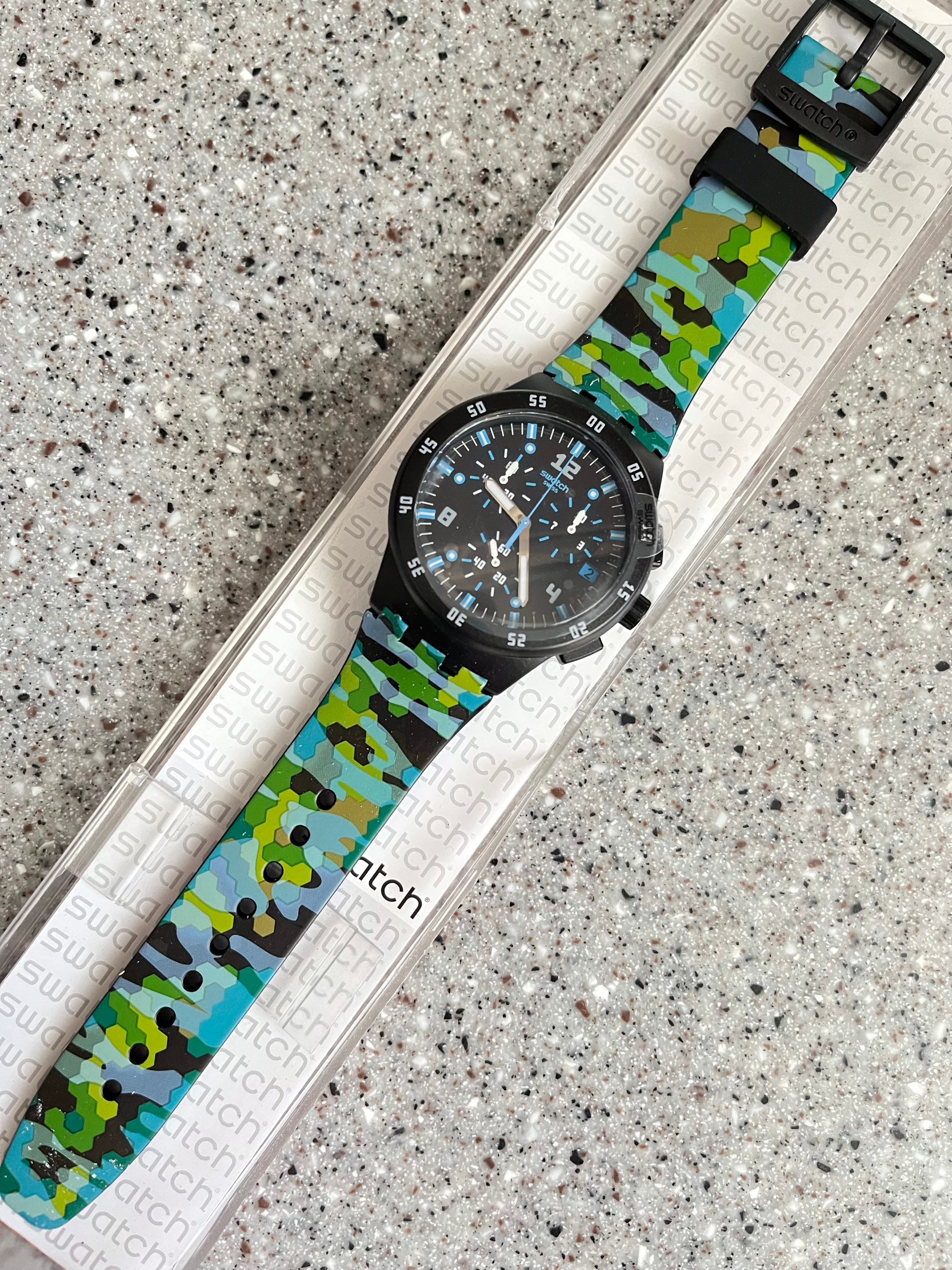 NEW Swatch Plastic Silicone Band Urban Jungle SUSB403 Never Worn