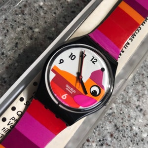 Vintage Swatch Watch EXTRALONG dog hotdog Dachshund pre