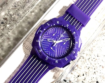 スウォッチ 腕時計 ヴィンテージ 新品 紳士用 XX-rated 紫 SUOV401