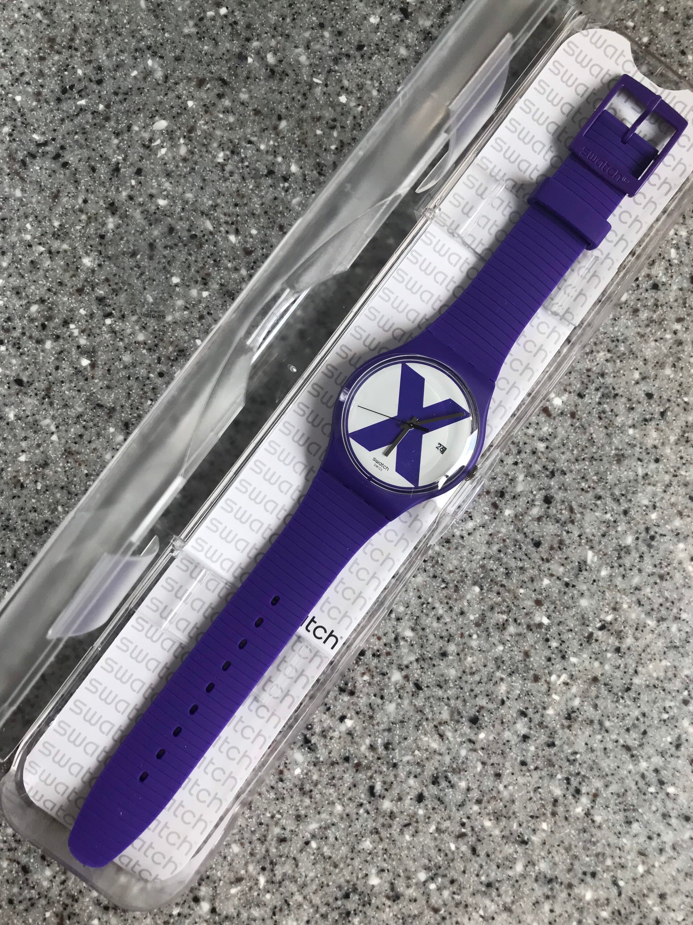 Swatch Watch Vintage Newer Gents X-rated Xx-rated Purple SUOV401 