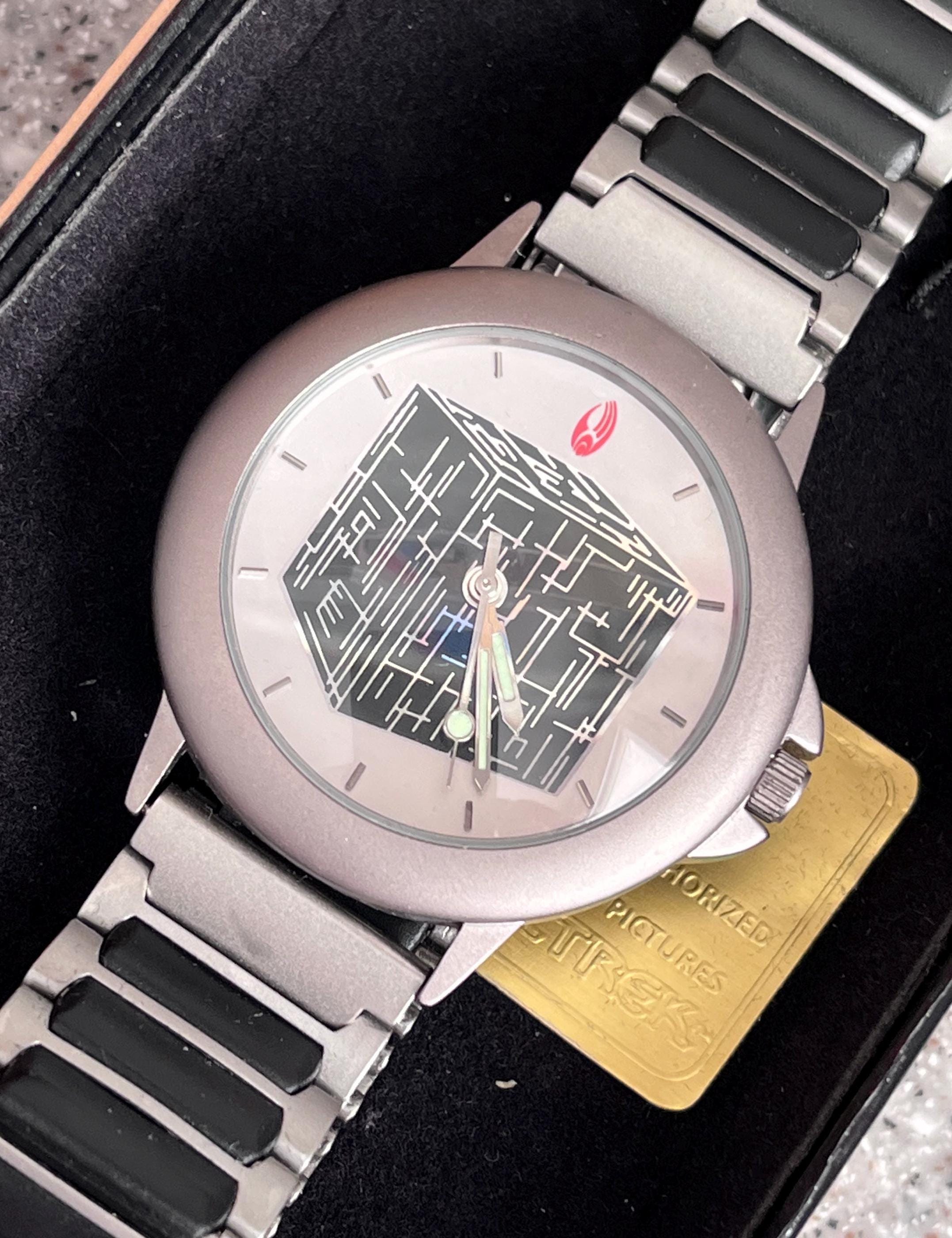 RARE New Vintage 1998 BORG Limited Edition Star Trek Valdawn wrist watch  working in box with new battery, Borg CUBE Captain Picard episodes