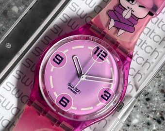 Vintage 2003 Swatch GP127 ZEN WINK Watch Vintage Pink Swatch 34mm