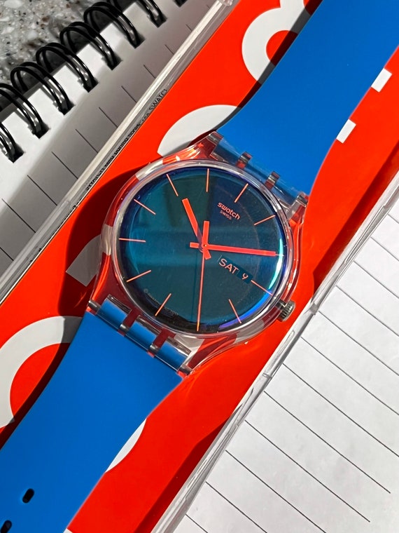 小物などお買い得な福袋 腕時計 GV128 34mm Watch Silicone Blue/Violet Up Mixed Originals Swatch New スウォッチ 腕時計 Swatch blue watch for - Gem