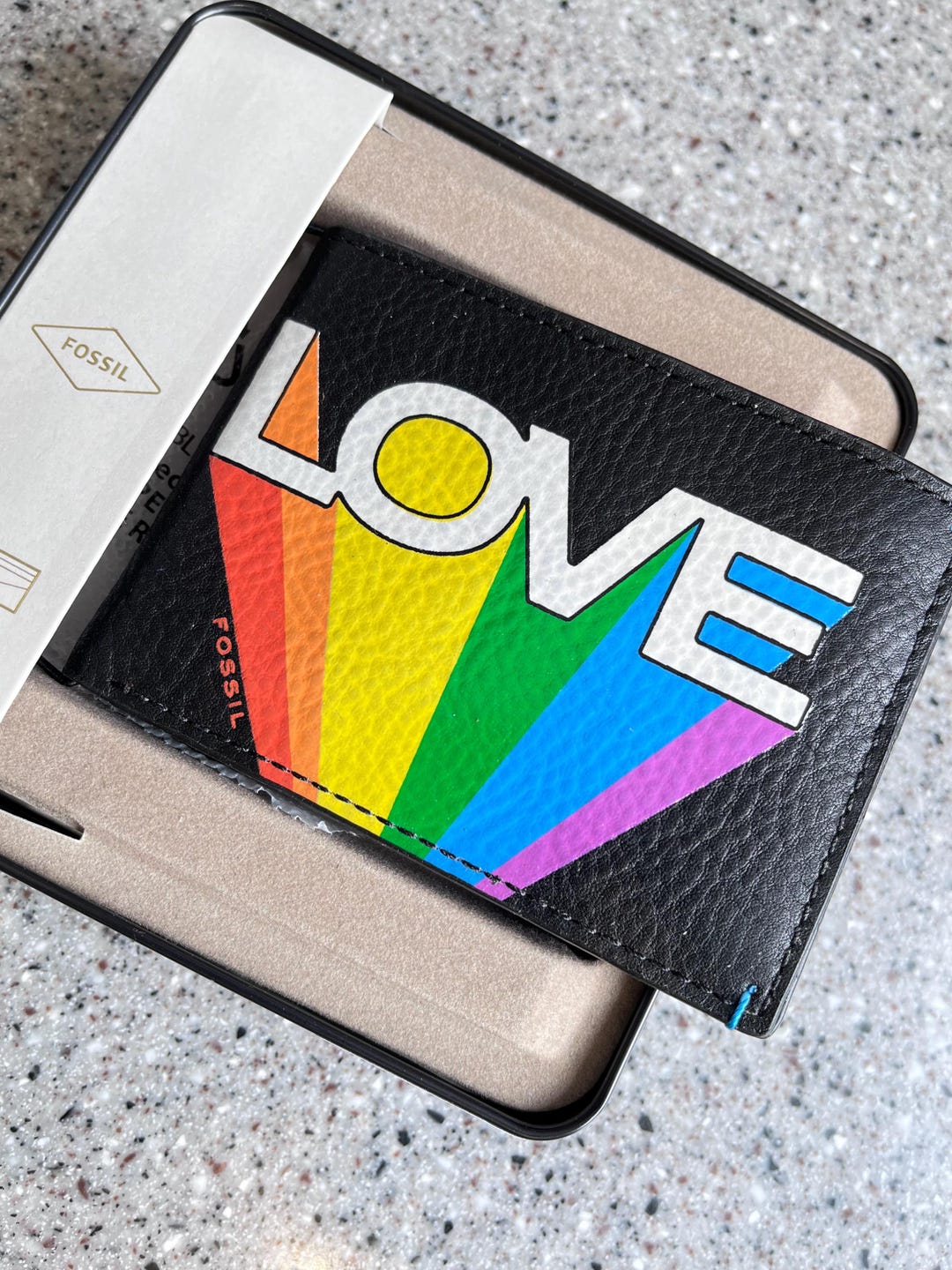 Portefeuille Fossil Bronson FPW Bifold - Cuir, Motif Floral Multicolore, Neuf Avec étiquettes