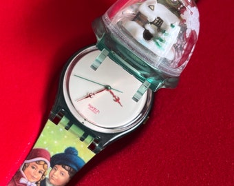 Swatch Vintage Set Magic Spell GZ148 Snowglobe Christmas Special 1995 never worn in box with battery limited of only 29876 RARE great swatch