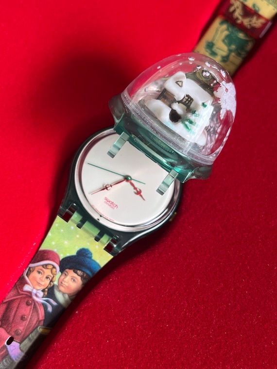 swatch vintage ブレスレットウォッチhot chic Swatch Vintage Set Magic Spell GZ148 Snowglobe Christmas Special