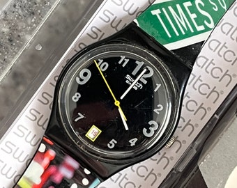Nuovo orologio Swatch del 1999 Vintage gz409 Segno dei tempi Times