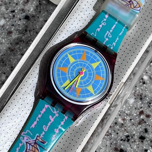 SWATCH Swatch Lady Compass LV100 Christopher Columbus Watch 1991 25mm brand new in box never worn with battery fabulous fun swatch watch