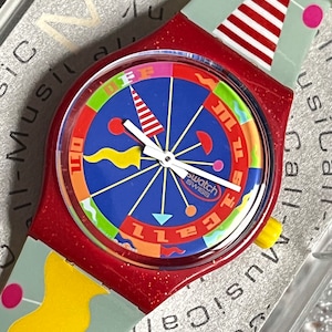 Swatch Vintage Watch Fandango SLR100 Set limited with L t-shirt RARE Musicall 34mm face unworn in box with battery running 322 of 5,000