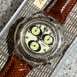 Vintage Acqua Chrono Chronograph NEW never worn in original box with battery 1995 RARE original price tag attached free shipping 42mm