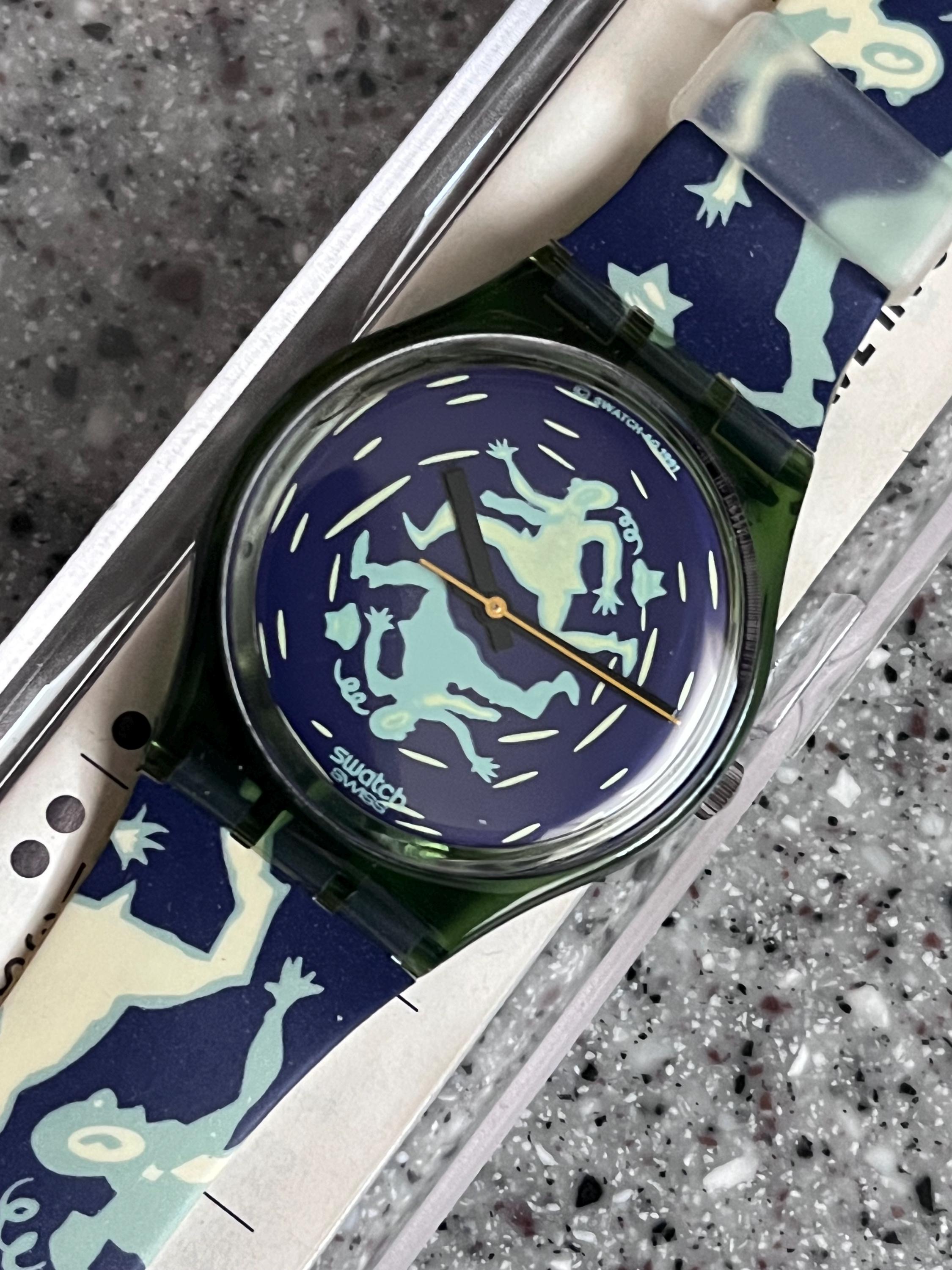 Vintage 1991 Swatch Watch CRASH GGG111 New Old Stock Massimo