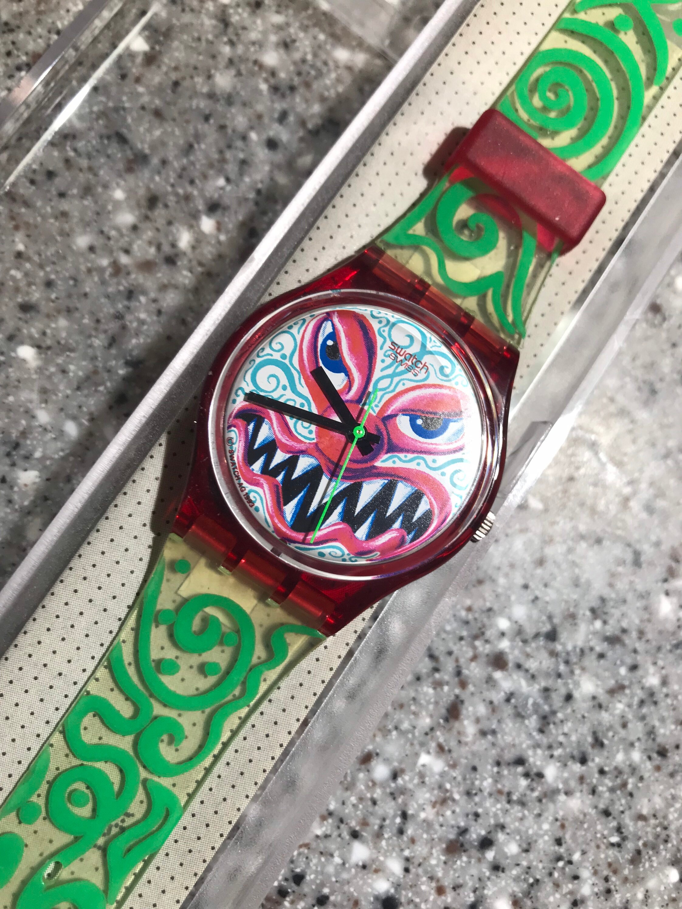 Collector Vintage Swatch Watch “monster Time” GR121 1994 Artist 