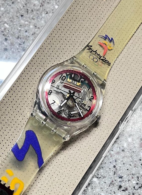 Swatch Watch Vintage Special Sydney Olympics With Countdown Pin