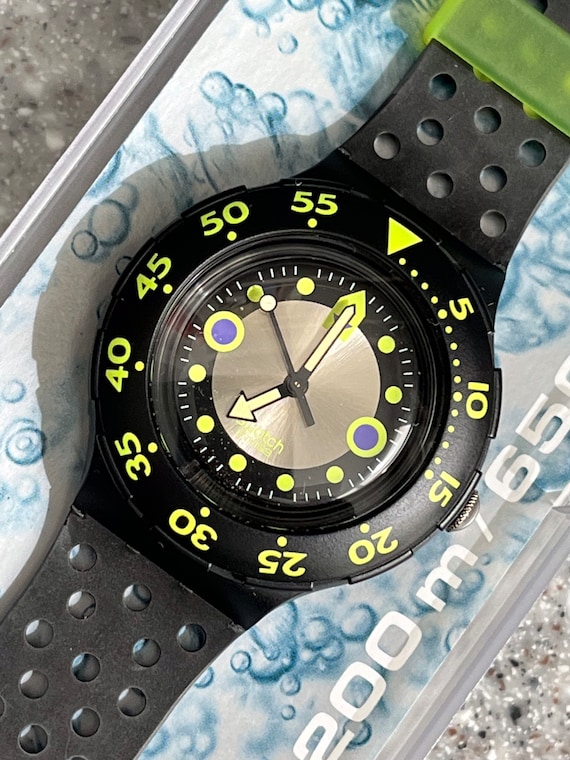 1992 Swatch Vintage Scuba 200 Watch RARE Shamu SDB102 All Original