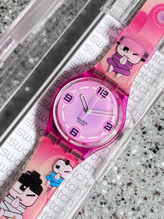 Vintage 2003 Swatch GP127 ZEN WINK Watch Vintage Pink Swatch 34mm