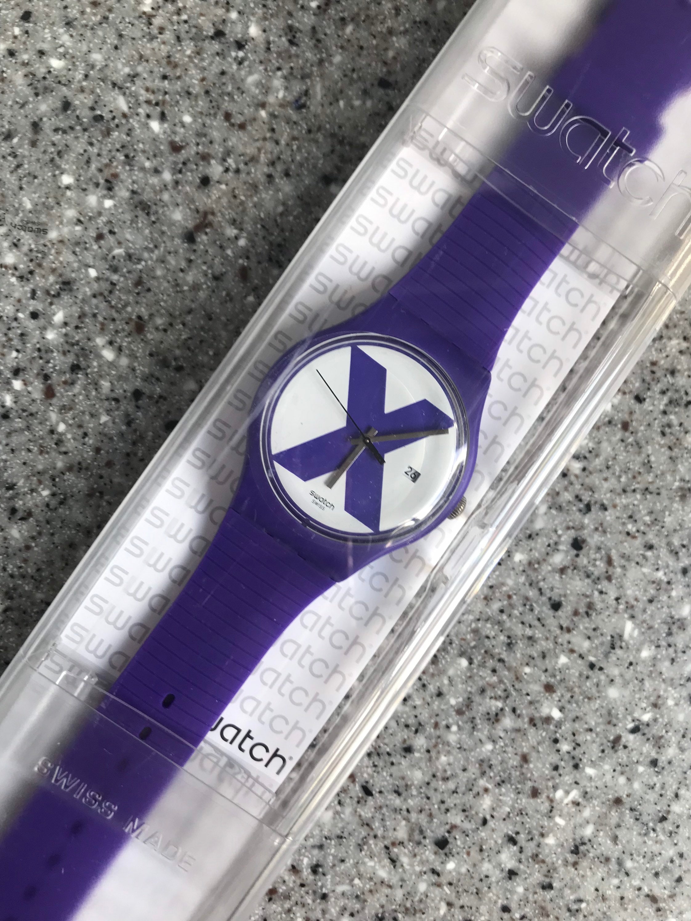 Swatch Watch Vintage Newer Gents X-rated Xx-rated Purple SUOV401