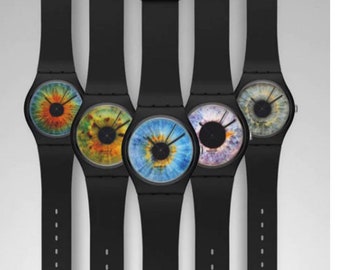 Rankin Special Set Swatch Watches Limited Edition 347/777 Never Worn in Presentation box five special swatch watches eyeball design