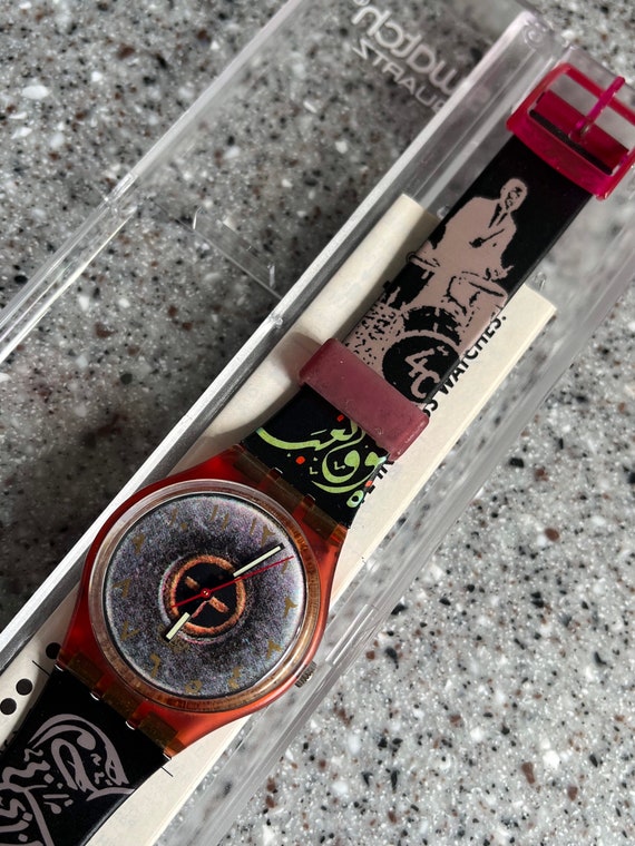RARE Vintage Swatch Watch 1988 GR104 VARIANT Bar Oriental Light