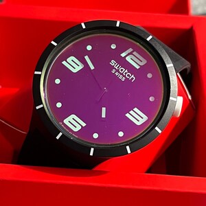 Swatch Watch Futuristic Black Big Bold Silicone Band SO27B119 ...