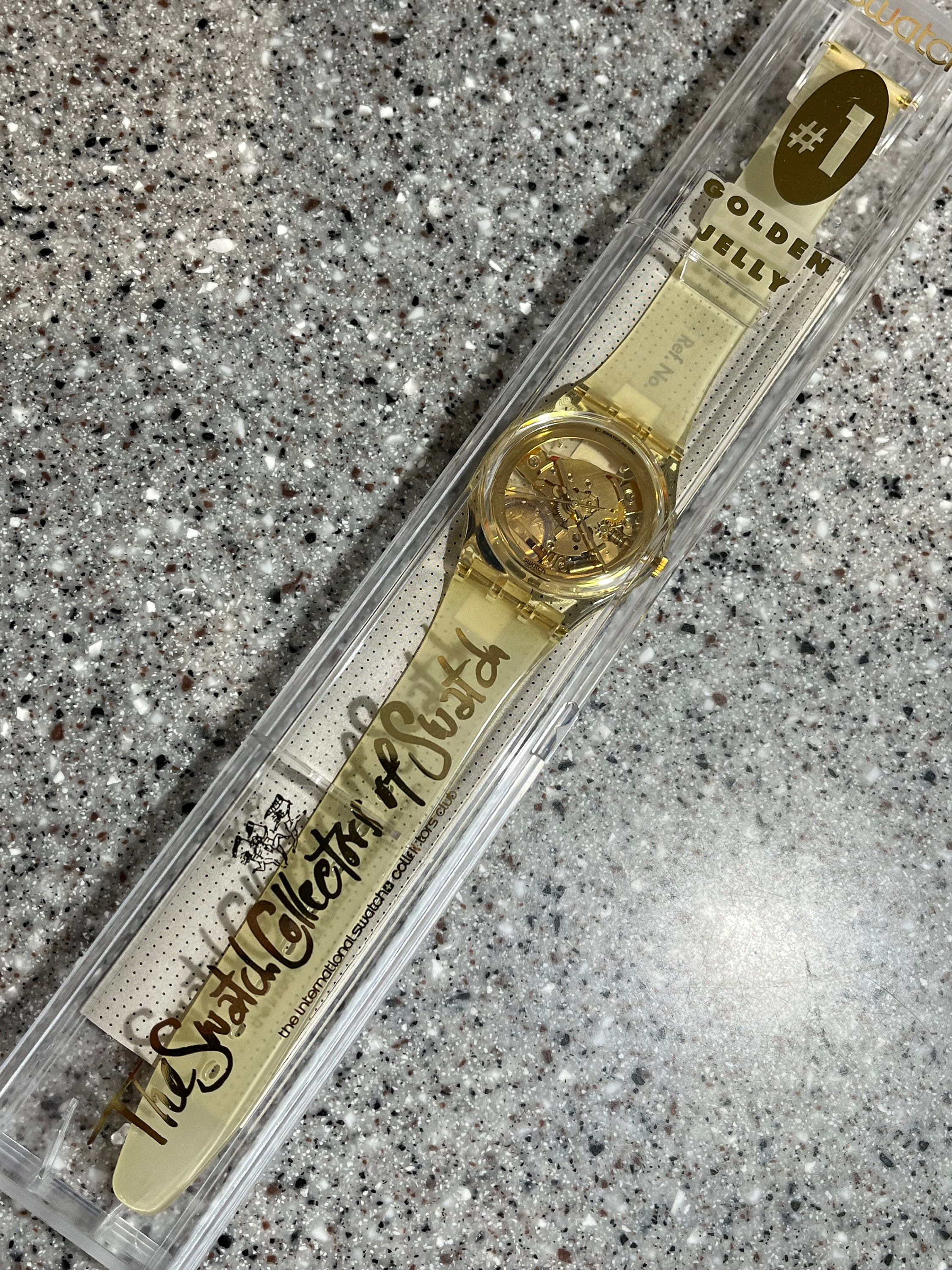Swatch Watch GOLDEN JELLY #1 GZ115 Collectors Club Swatch in