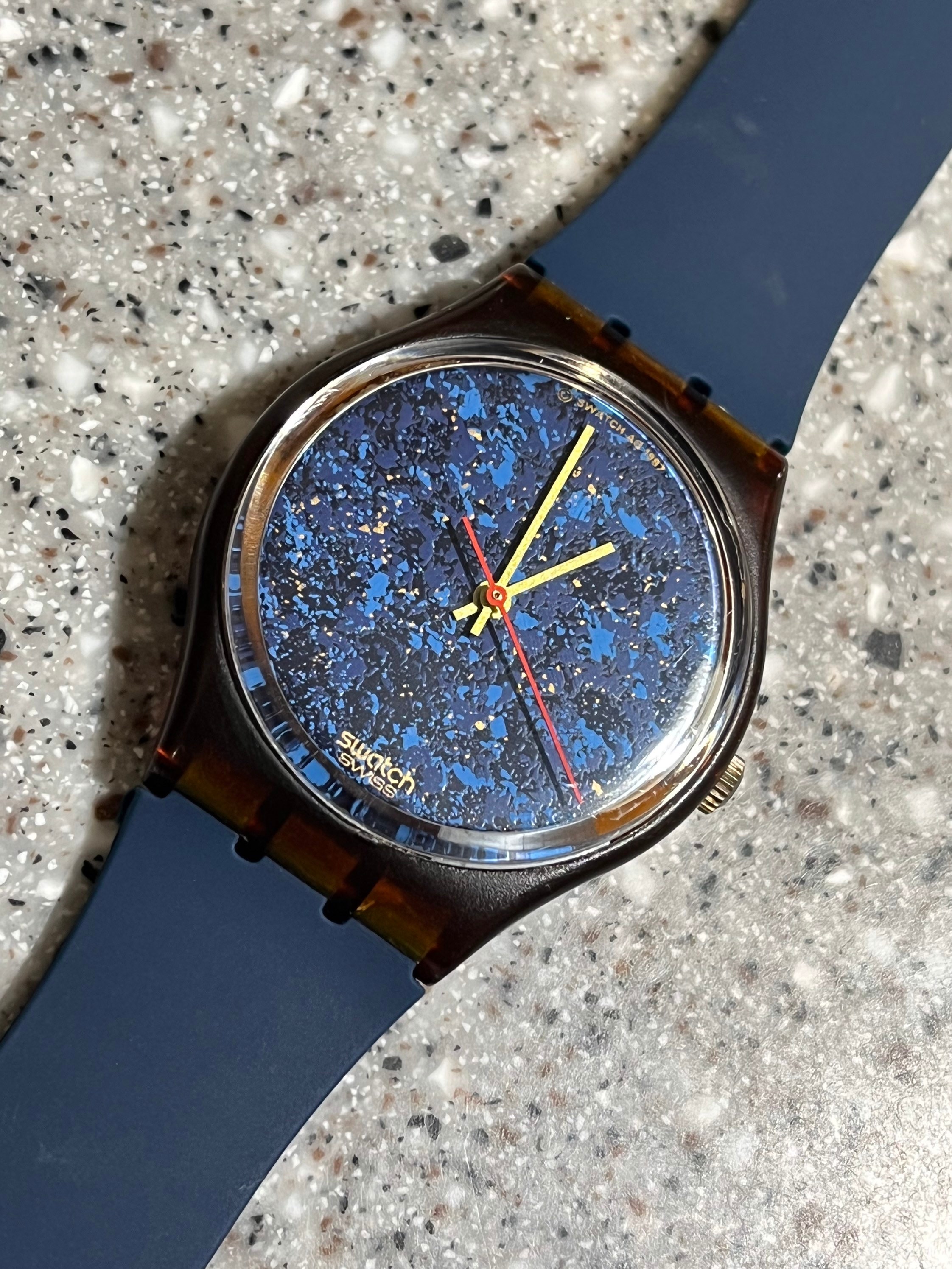 Swatch Watch Vintage 1987 Original Lazuli GF101 Lapis Blue