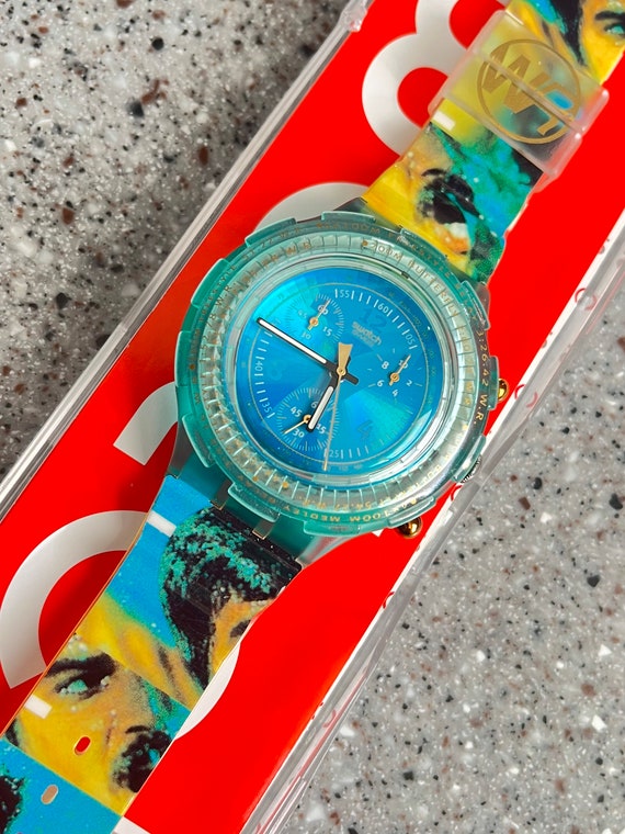 1995 Vintage Swatch Watch Mark Spitz gold medal c… - image 1