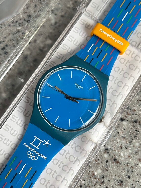 Swatch Watch 41mm face silicone band limited special … Gem