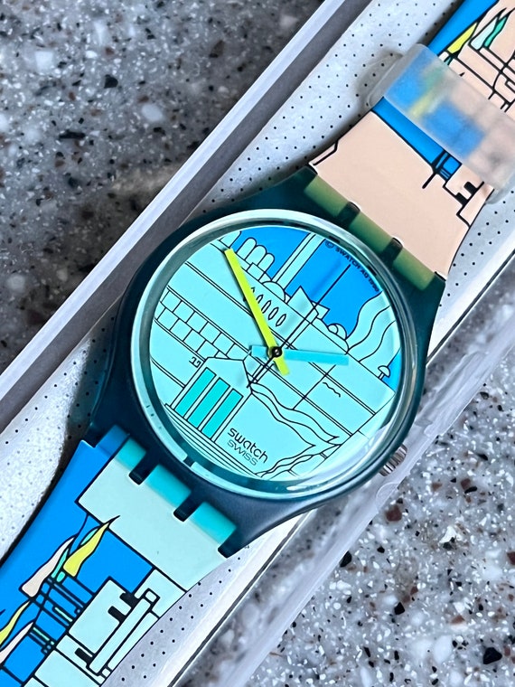 1990 New Swatch Vintage Watch RARE called Metrosc… - image 3