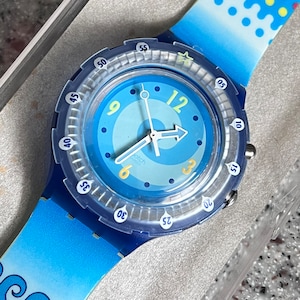 Scuba 200 Swatch Watch NEW unworn Seaghost SDN907 RARE working in box with battery fabulous fun swatch watch colorful 38mm face