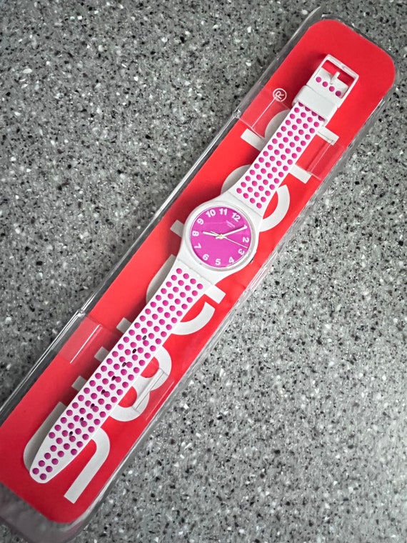 NEW never worn Pink Dots swatch watch in box with… - image 4