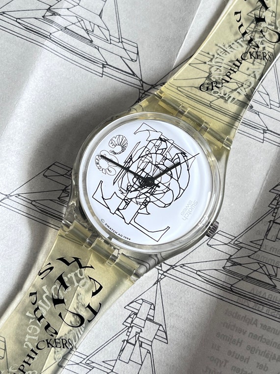 1990 Swatch Vintage 34mm Artist Special Graphickers by Hajime