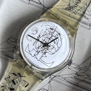 1990 Swatch Vintage 34mm Artist special Graphickers by Hajime Tachibana Limited Edition marked working with battery in box RARE WITH POSTER