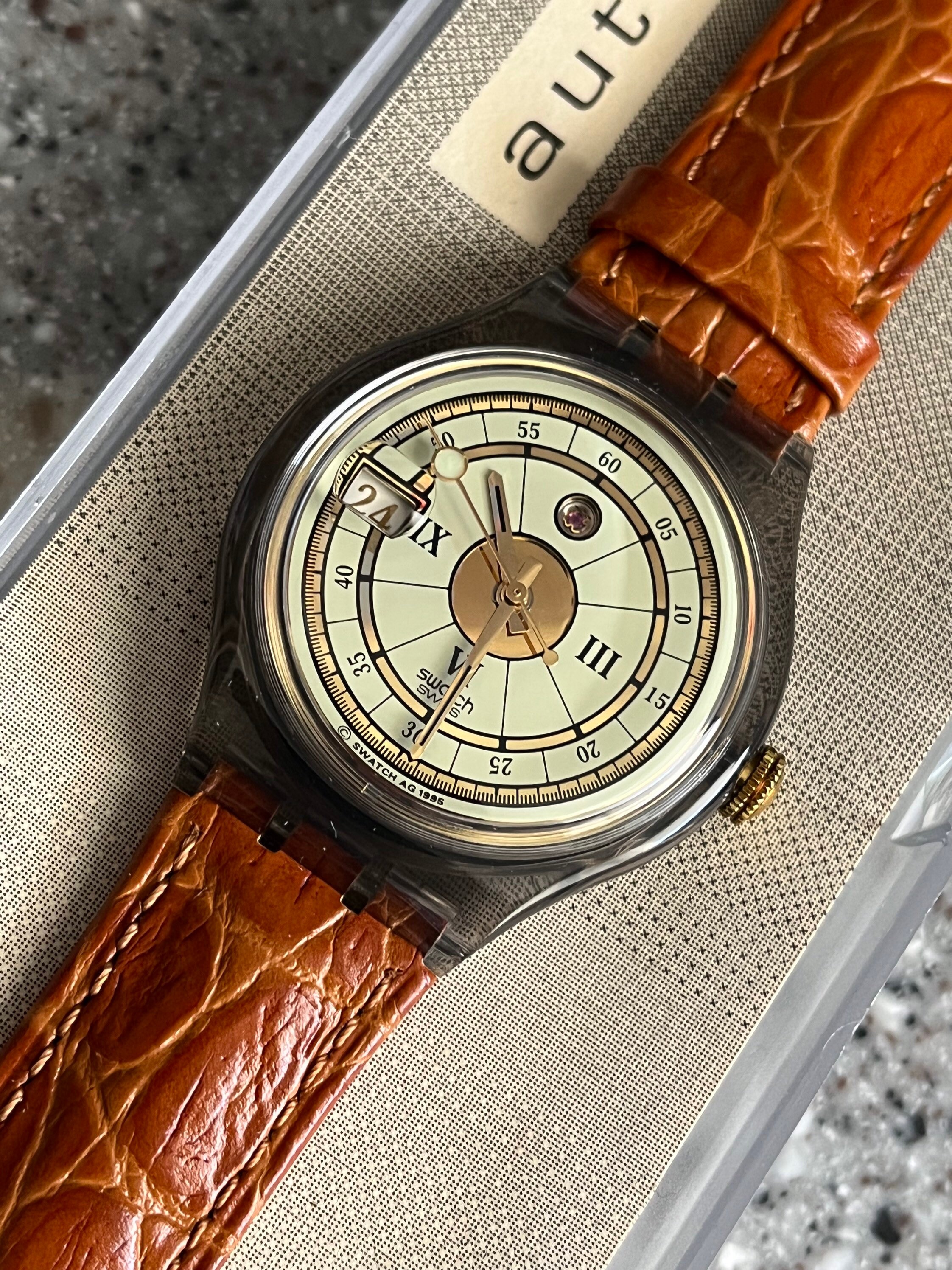 90s Automatic Swatch Watch New in Box NWT Never Worn Retrospective 