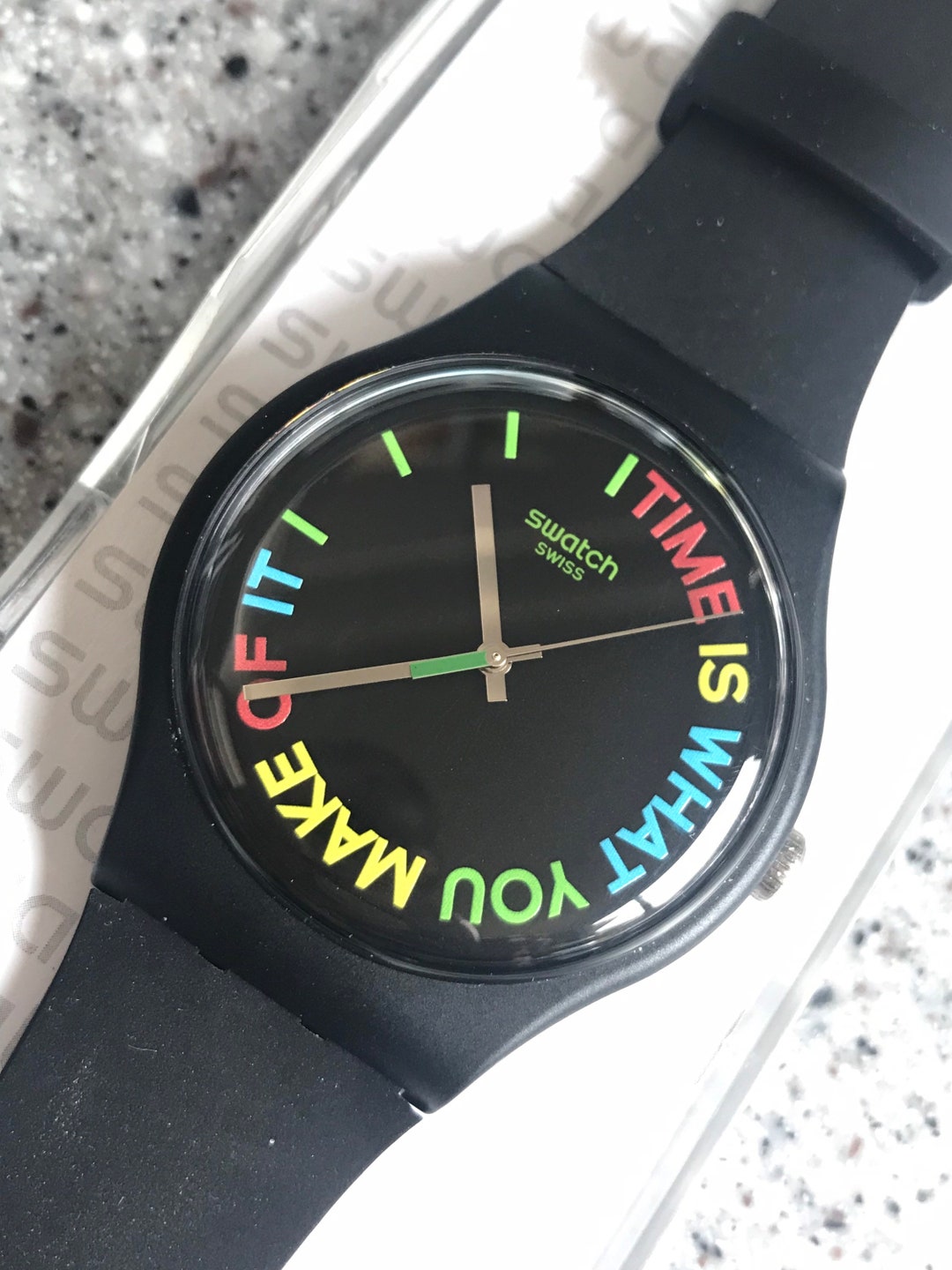 Swatch Watch Newer Gents Size 41mm Time is What You Make of It 