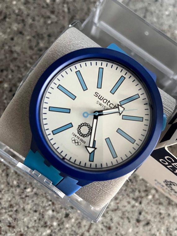 Swatch swiss watch blue deals
