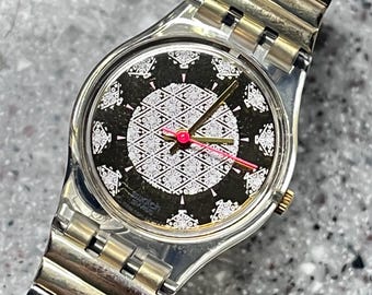 Swatch Watch Fall Leaf Colors Orange Avacado Cream 25mm Irony 