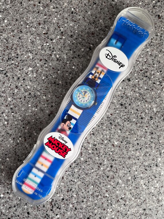 Swatch Armbanduhr Mickey Mouse und Pluto Flik Flak Uhr ungetragen in Box 25mm NEU in Box Disney World Disneyland Swatch Flik Flak Uhr Etsy